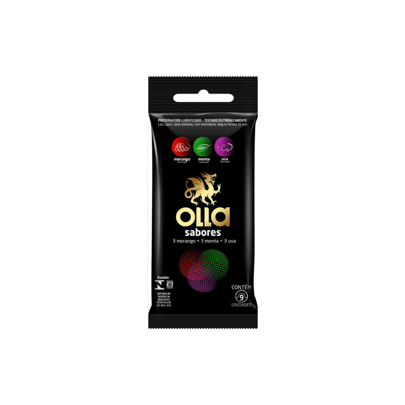 PRESERVATIVO OLLA 3 SABORES COM9 UNIDADES