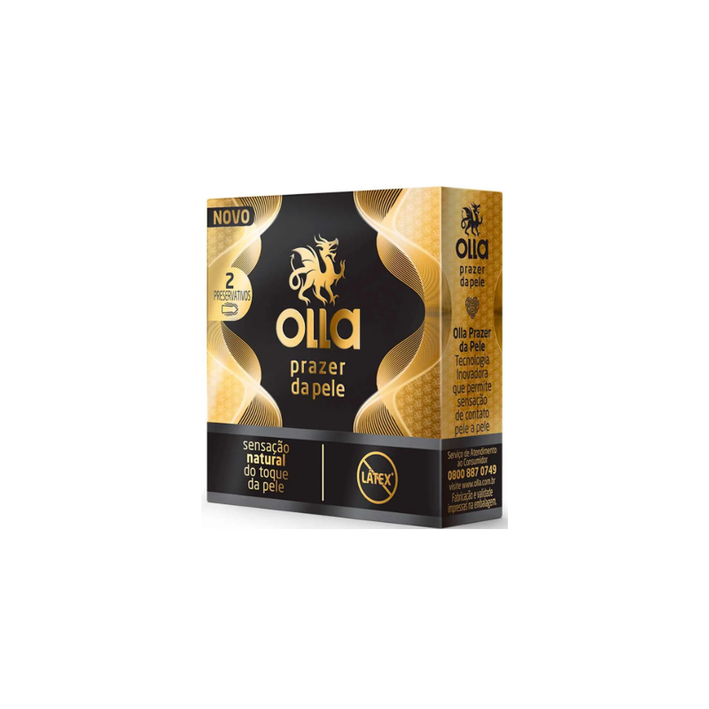 PRESERVATIVO OLLA LUBRIFICADO COM 2 PRAZER DA PELE