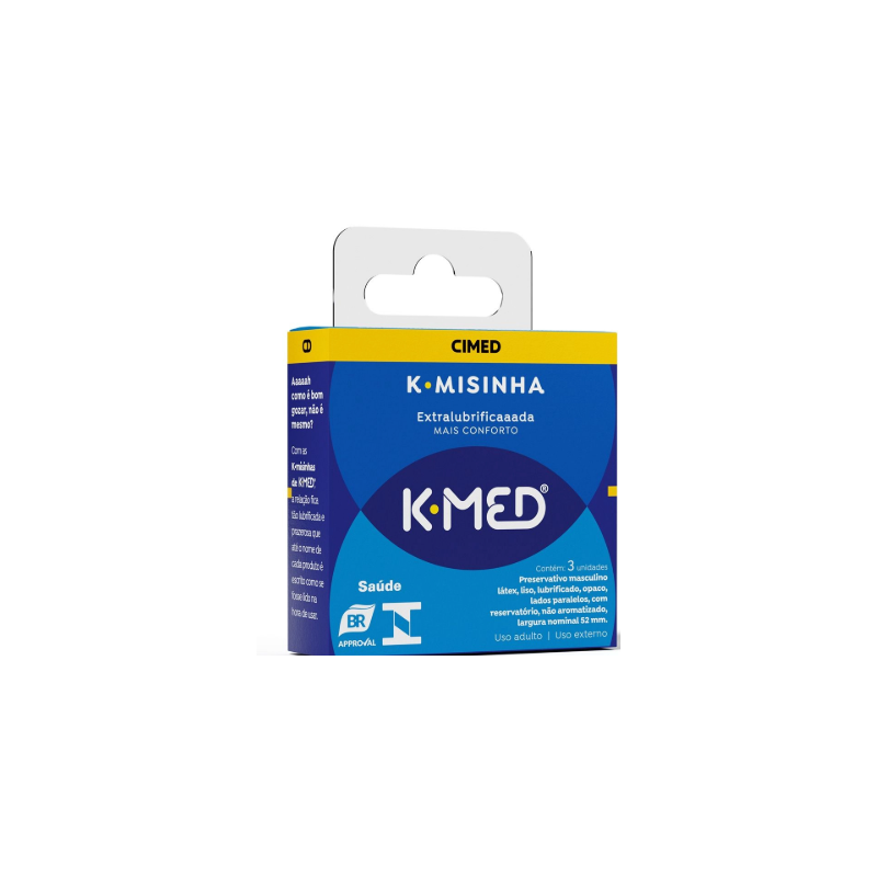 PRESERVATIVO K-MISINHA TRADICIONAL EXTRA LUBRIF 3 UNIDADES