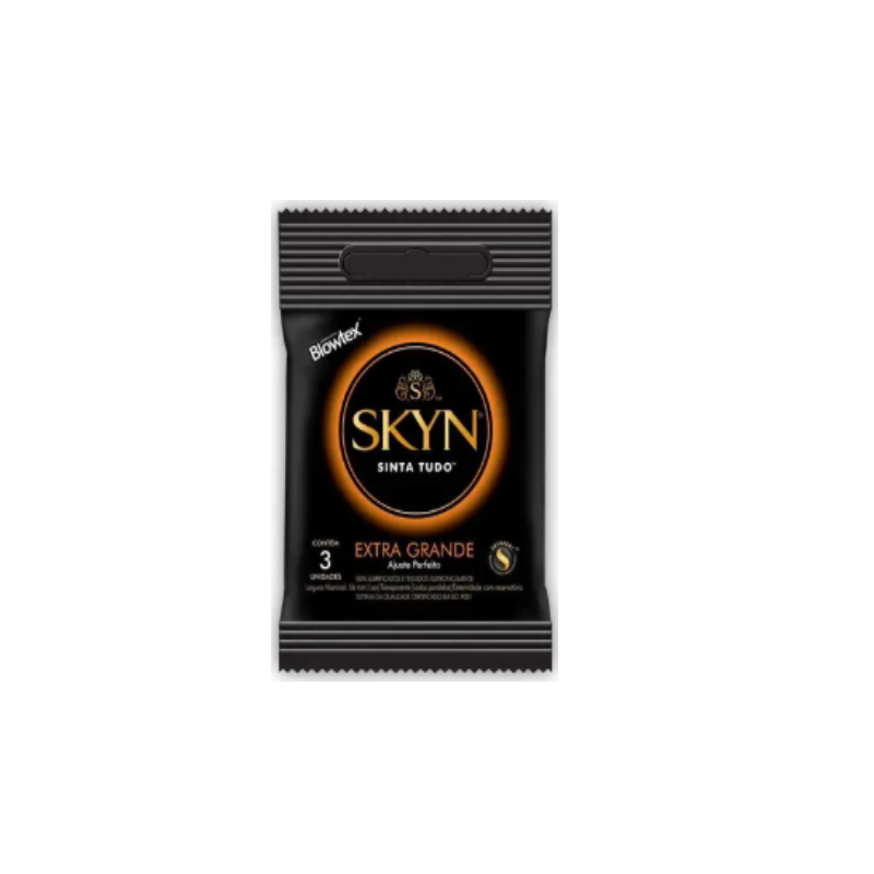 PRESERVATIVO SKYN EXTRA GRANDE COM 3 UNIDADES