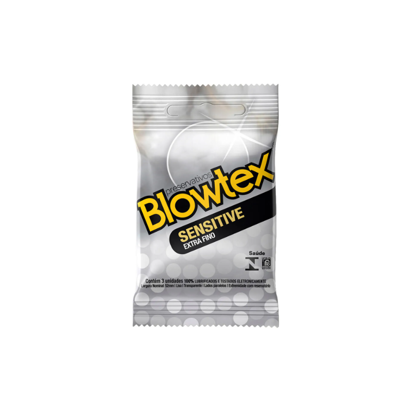 PRESERVATIVO BLOWTEX SENSITIVE EXTRA FINO COM 3 UNIDADES