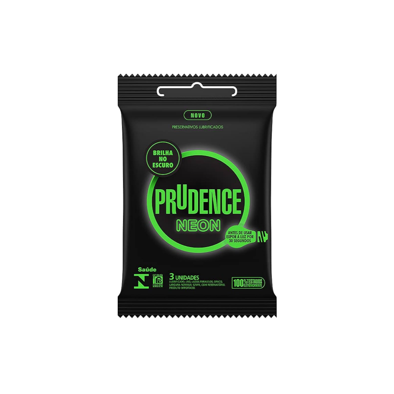 PRESERVATIVO PRUDENCE NEON COM 3 UNIDADES