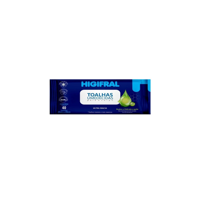 TOALHAS UMEDECIDAS HIGIFRAL COM 40 UNIDADES