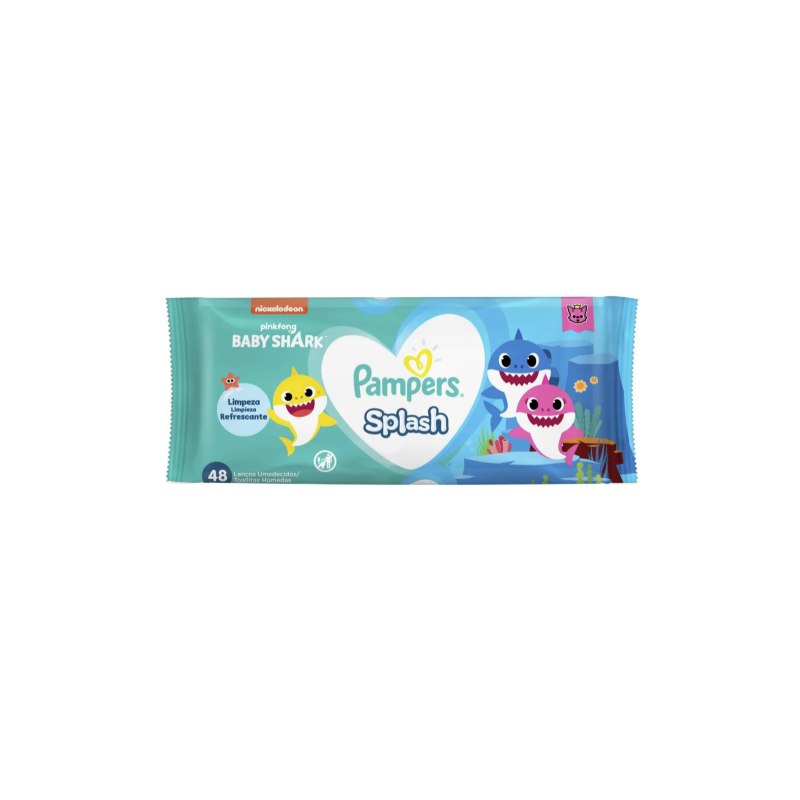 LENÇOS UMEDECIDOS PAMPERS SPLASH COM 48 UNIDADES