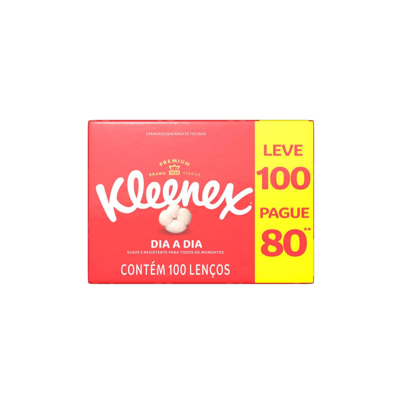 LENÇOS KLEENEX BOX MISTO LEVE 100 E PAGUE 80 UNIDADES 