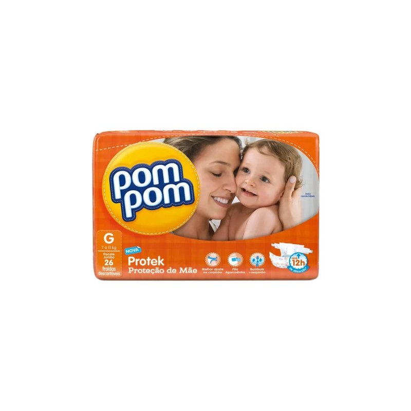 FRALDA POM POM ECONOMICA G COM 26 UNIDADES