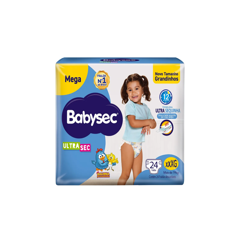 FRALDA BABYSEC GALINHA PINT MEGA XXXG 24 UNIDADES