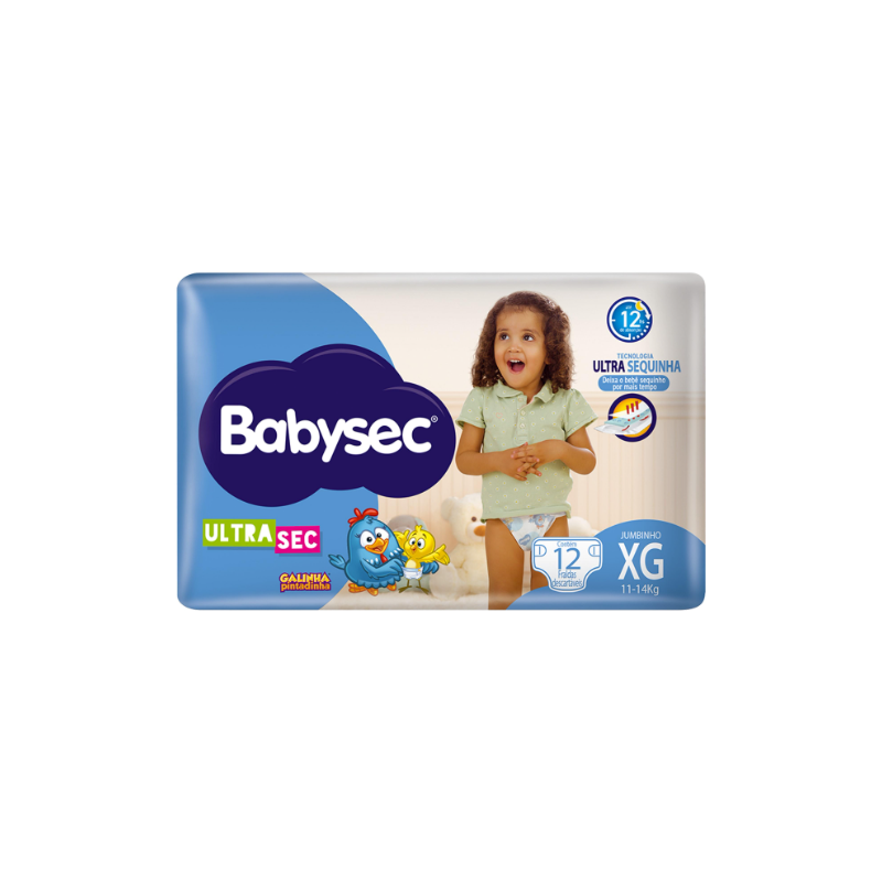 FRALDA BABYSEC JUMBINHO XG COM 12 UNIDADES