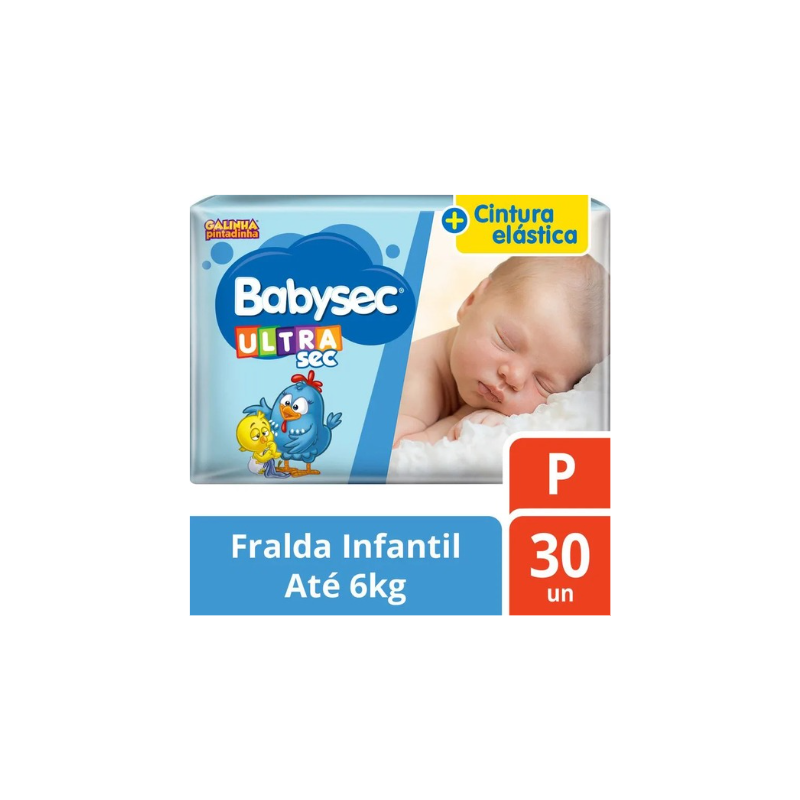 FRALDA BABYSEC JUMBO P COM 30 UNIDADES