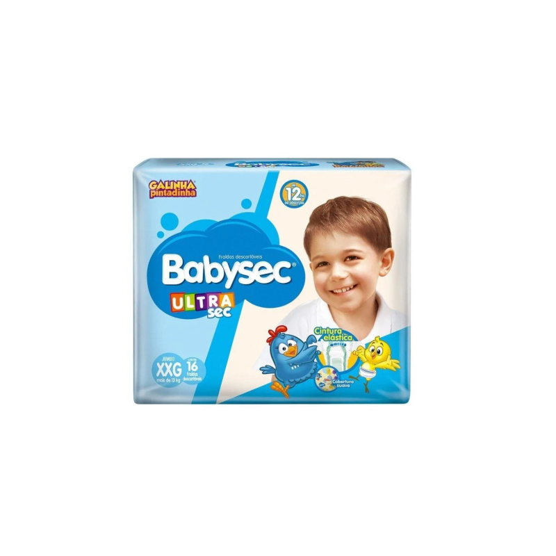 FRALDA BABYSEC JUMBO XXG COM 16 UNIDADES