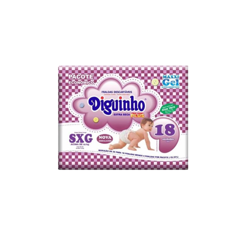 FRALDA DIGUINHO PLUS ECON SXG COM 18 UNIDADES 