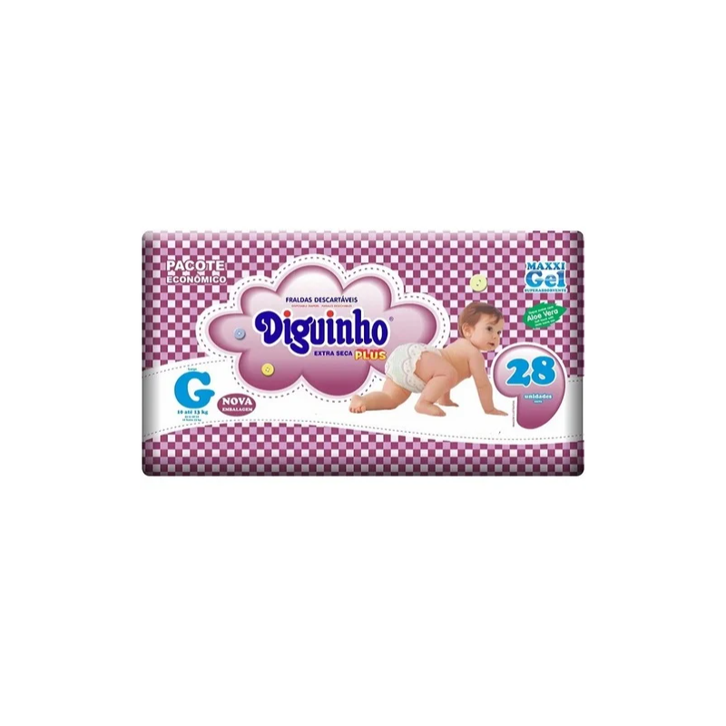 FRALDA DIGUINHO PLUS G COM 28 UNIDADES