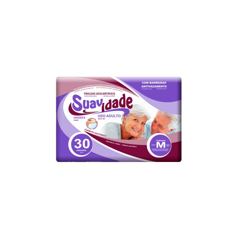 FRALDA SUAVIDADE M COM 30 UNIDADES
