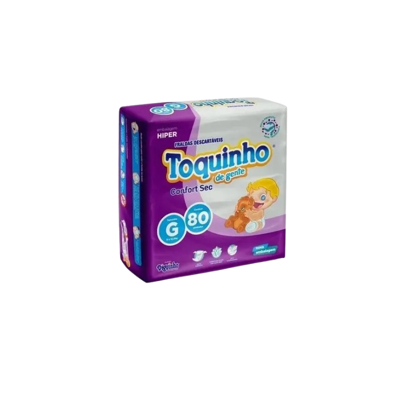 FRALDA TOQUINHO CONFORT SEC G COM 80 UNIDADES 
