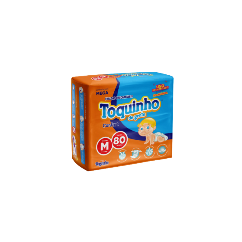 FRALDA TOQUINHO CONFORT SEC M COM 80 UNIDADES 