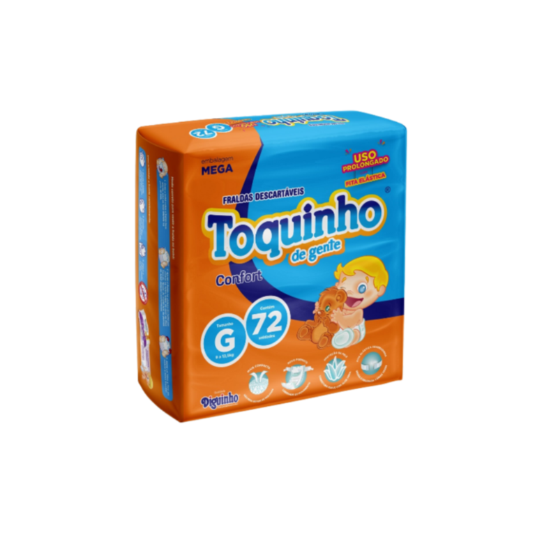 FRALDA TOQUINHO CONFORT SEC MEGA G COM 72 UNIDADES