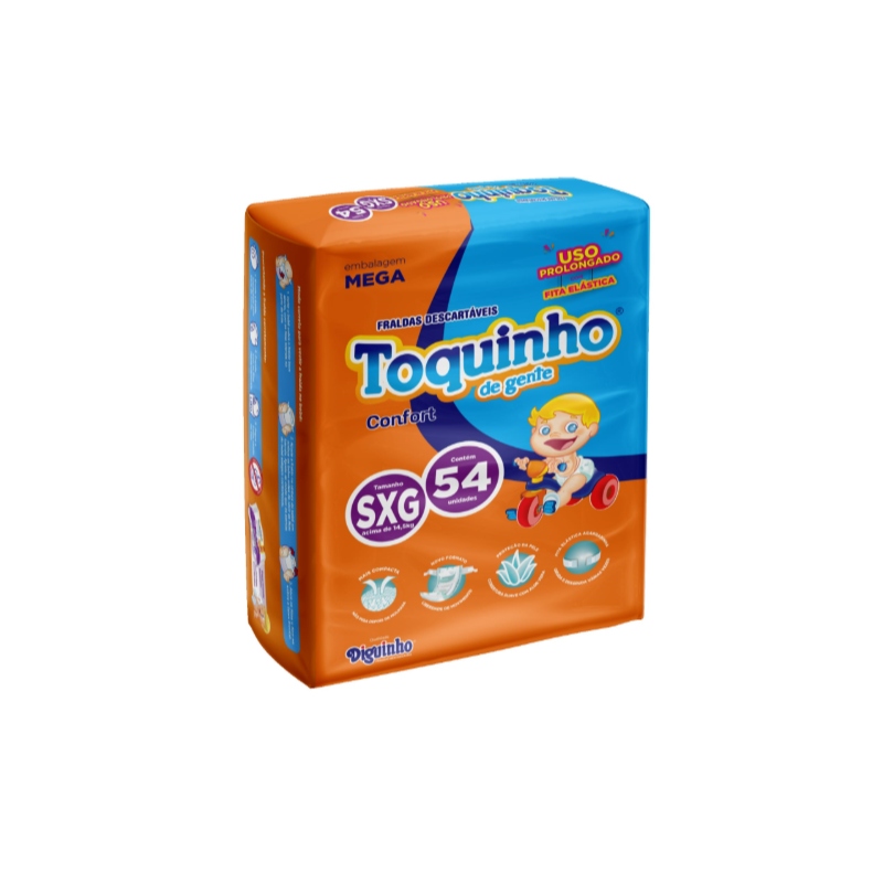 FRALDA TOQUINHO CONFORT SEC MEGA SXG COM 54 UNIDADES
