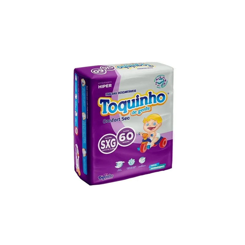 FRALDA TOQUINHO CONFORT SEC SXG COM 60 UNIDADES
