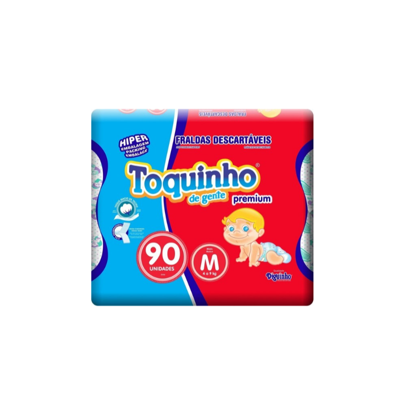 FRALDA TOQUINHO PLUS M COM 90 UNIDADES