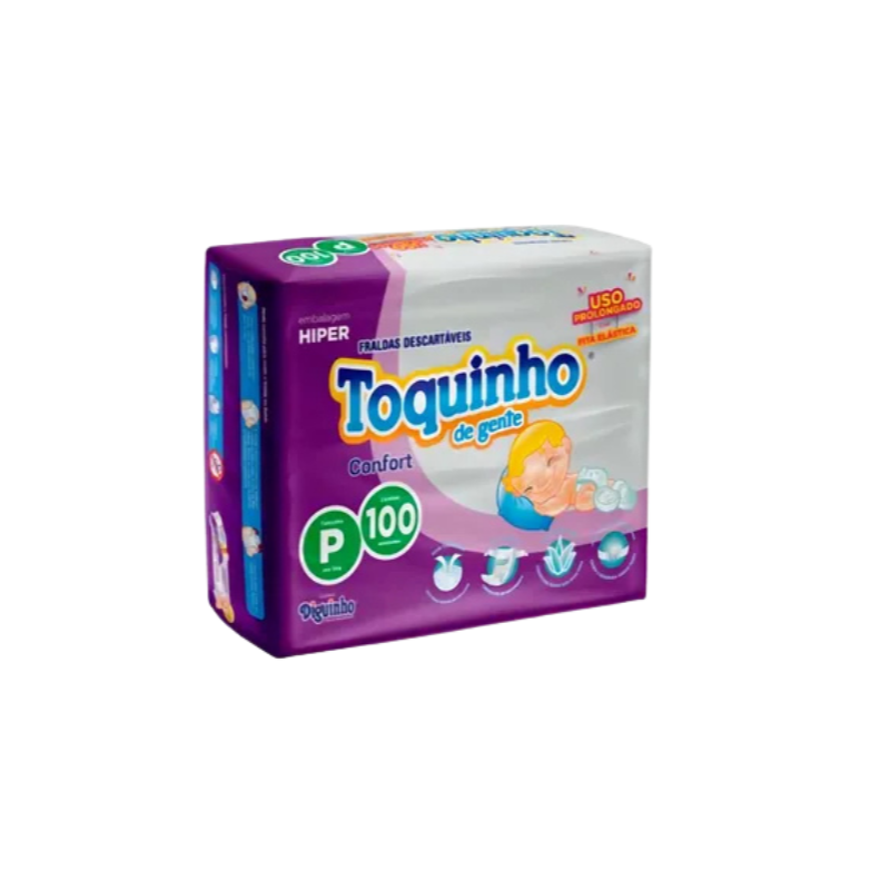 FRALDA TOQUINHO PLUS P COM 100 UNIDADES
