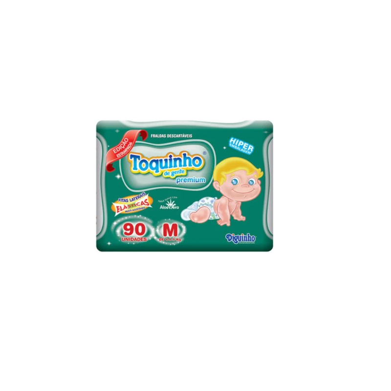 FRALDA TOQUINHO PREMIUM M COM 90 UNIDADES 