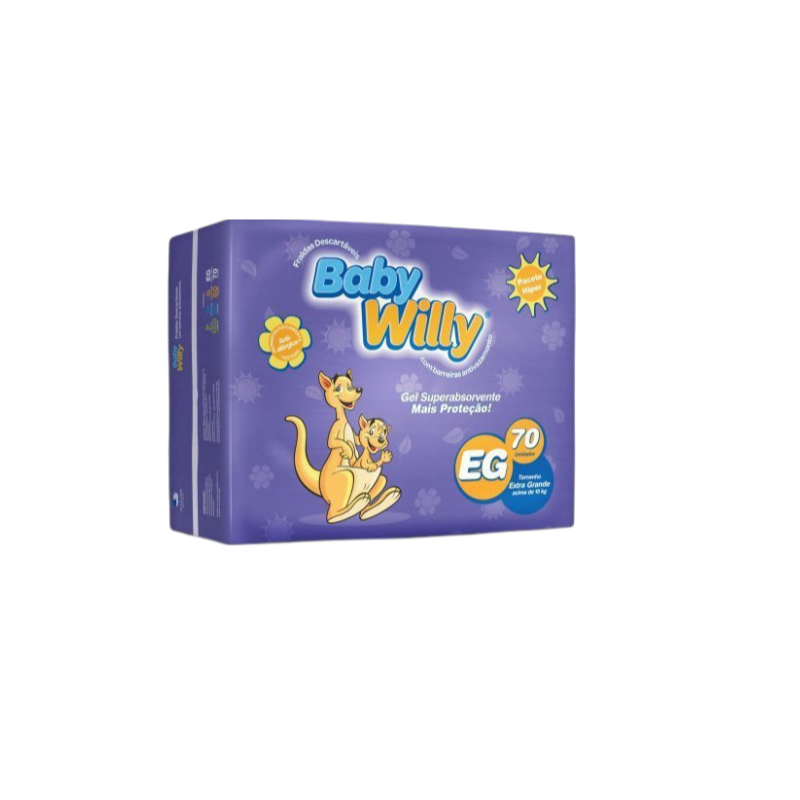 FRALDA BABY WILLY  EG COM 70 UNIDADES