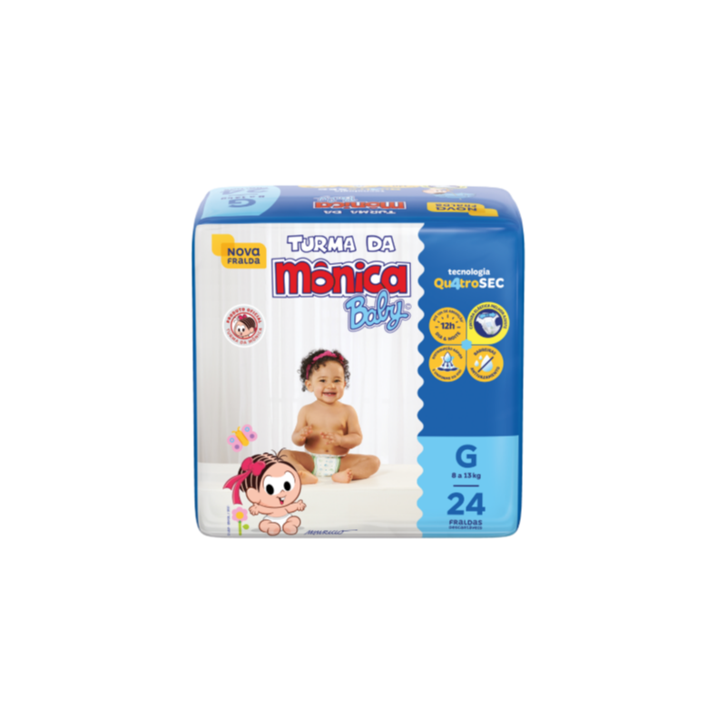 FRALDA TURMA DA MONICA JUMBO G COM 24 UNIDADES