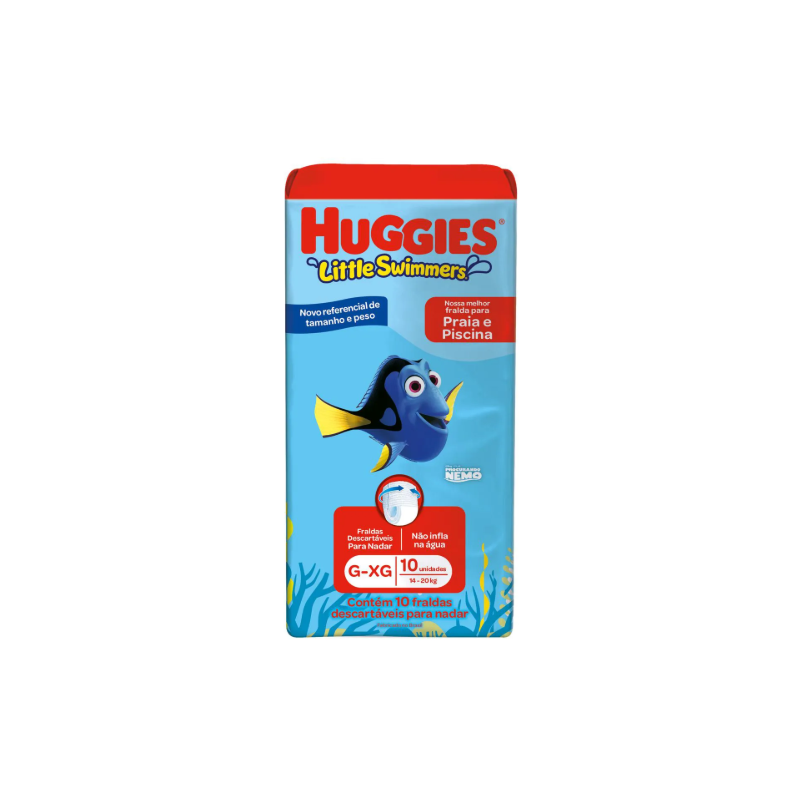 FRALDA LITTLE SWIMMERS PRAIA/PISCINA G/XG COM 10 UNIDADES