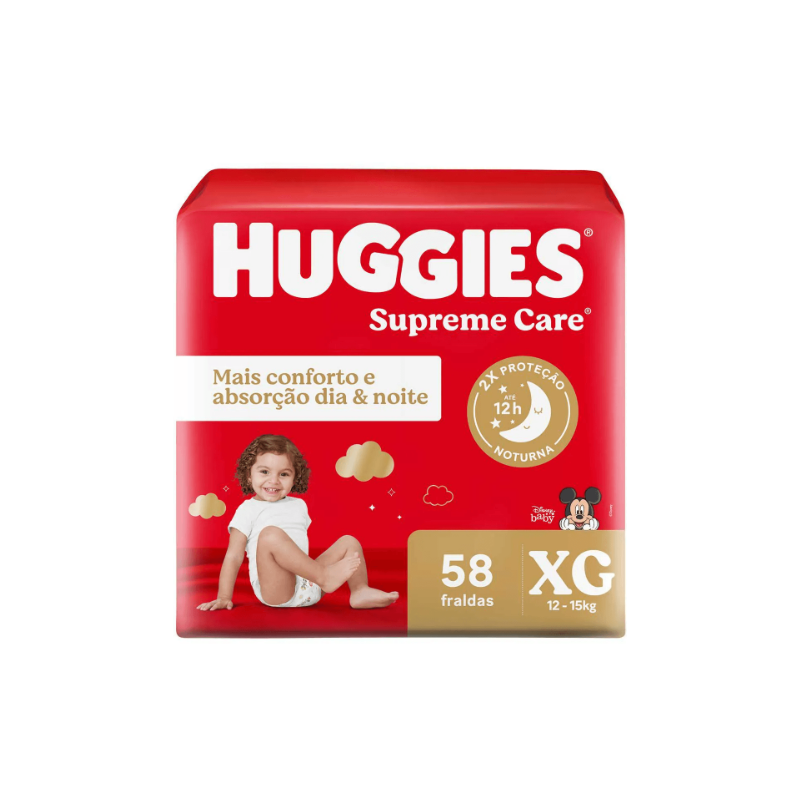 FRALDA HUGGIES MAX PROT HIPER XG COM 58 UNIDADES