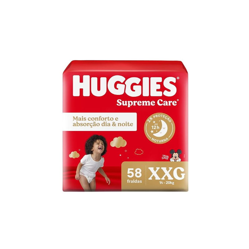 FRALDA HUGGIES MAX PROT HIPER XXG COM 58 UNIDADES