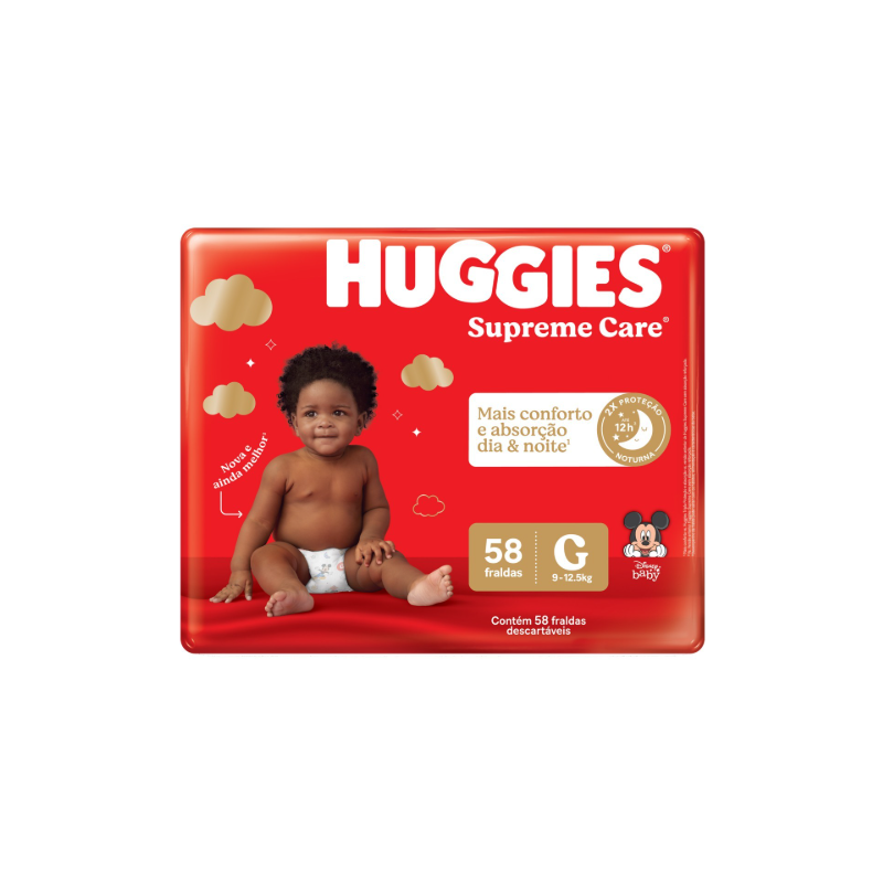 FRALDA HUGGIES MAX PROT HIPZINHA G COM 58 UNIDADES