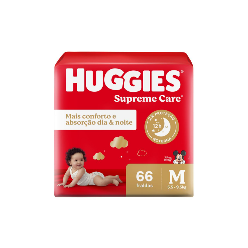 FRALDA HUGGIES MAX PROT HIPZINHA M COM 66 UNIDADES