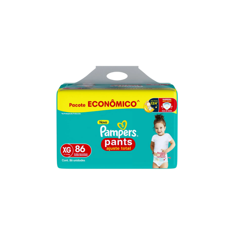 FRALDA PAMPERS PANTS MAX  XG COM 86 UNIDADES