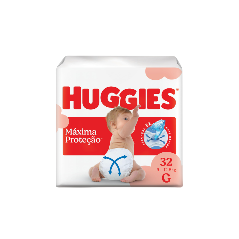 FRALDA HUGGIES SUPREME CARE G COM 32 UNIDADES