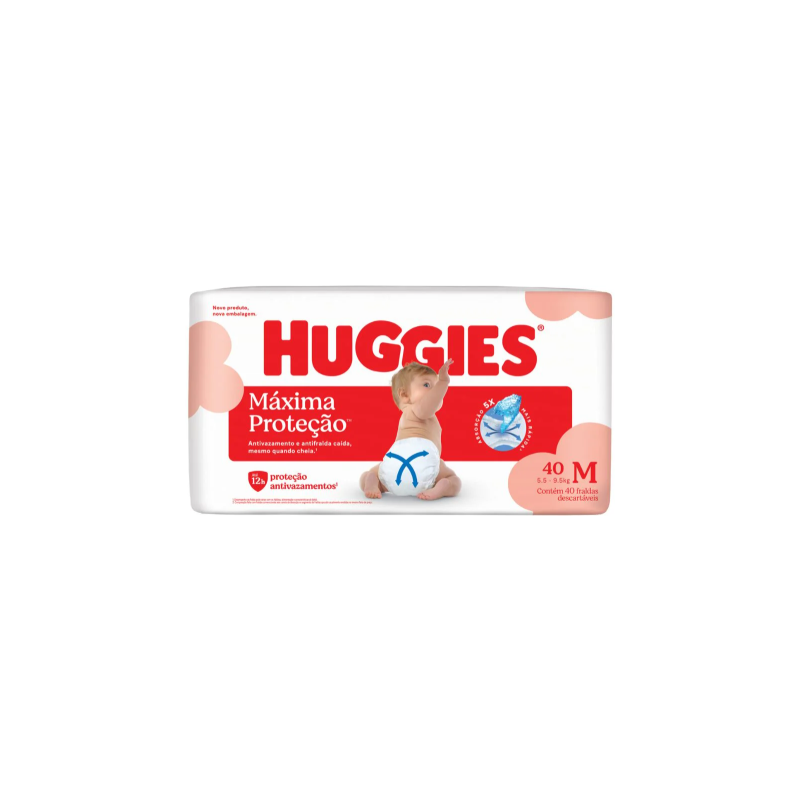 FRALDA HUGGIES SUPREME CARE M COM 40 UNIDADES