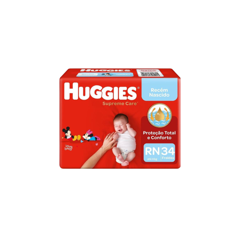 FRALDA RUGGIES SUPREME CARE RN COM 34 UNIDADES