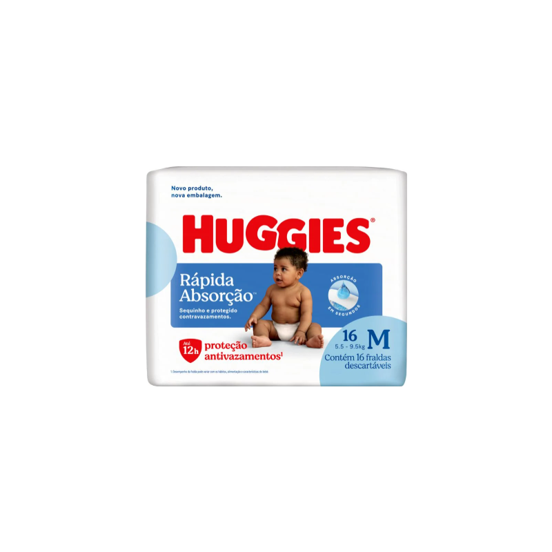FRALDA HUGGIES TRIPLA PROTRÇÃO JUMBINHO M COM 16 UNIDADES