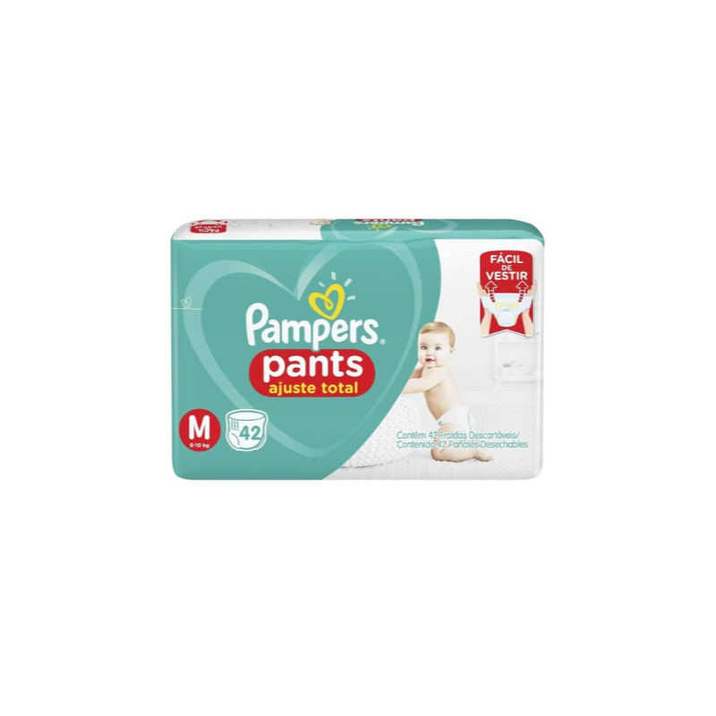 FRALDA PAMPERS PANTS CONFORT SEC M COM 42 UNIDADES