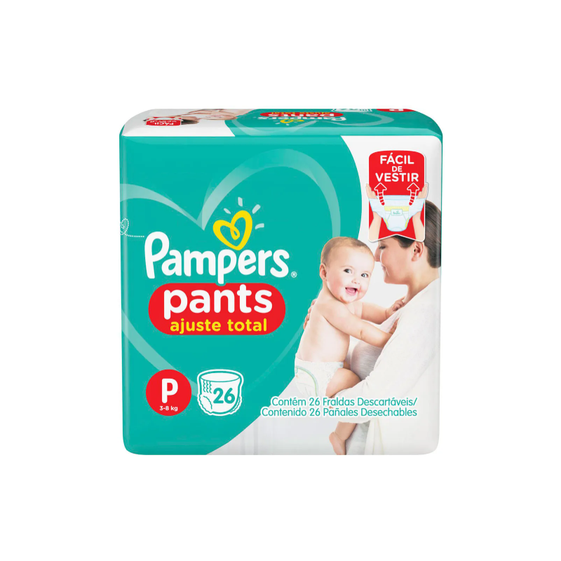 FRALDA PAMPERS PANTS PACOTAO P COM 26 UNIDADES