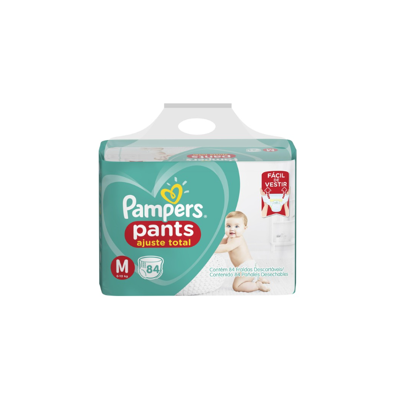 FRALDA PAMPERS PANTS TOP M COM 84 UNIDADES