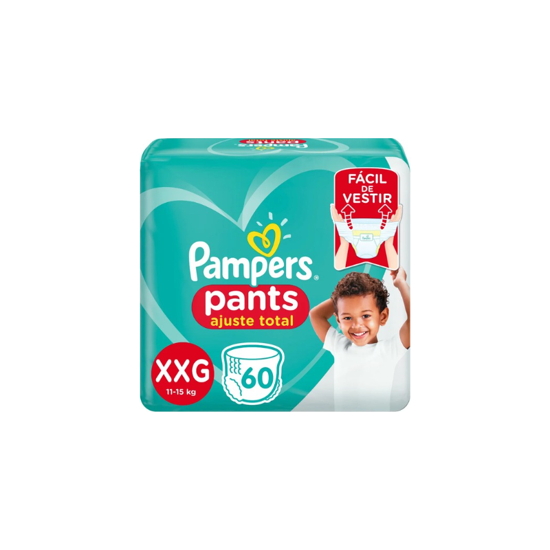 FRALDA PAMPERS PANTS TOP XXG COM 60 UNIDADES