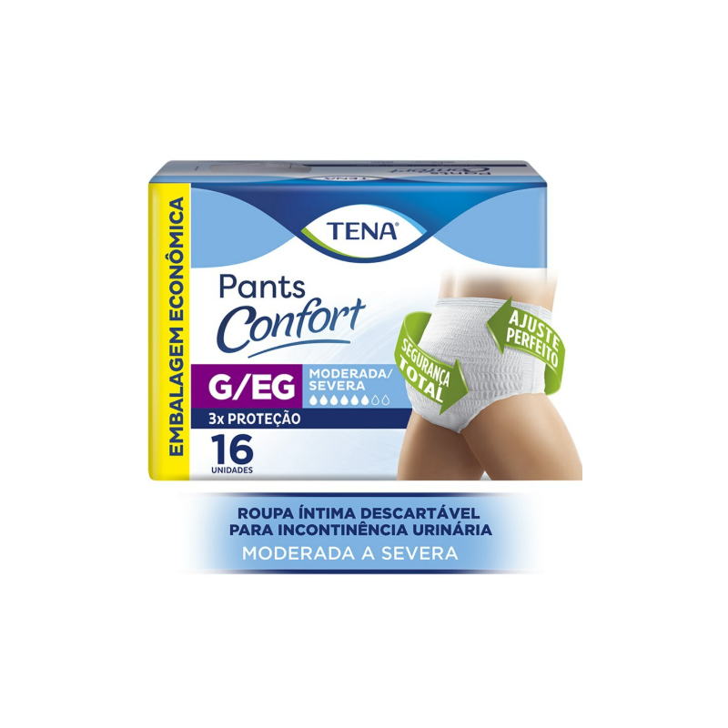 FRALDA TENA PANTS MEGA G/EG COM 16 UNIDADES