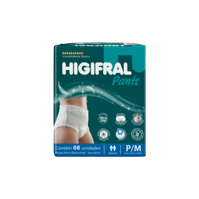 HIGIFRAL PANTS ROUPA INTIMA P/M COM 08 UNIDADES
