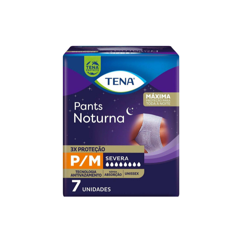 ROUPA ÍNTIMA TENA PANTS NOTURNA P/M COM 7 UNIDADES
