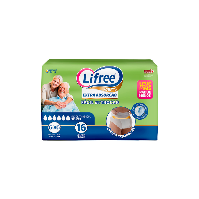 FRALDA LIFREE EXTRA ABS G/XG  COM 16 UNIDADES