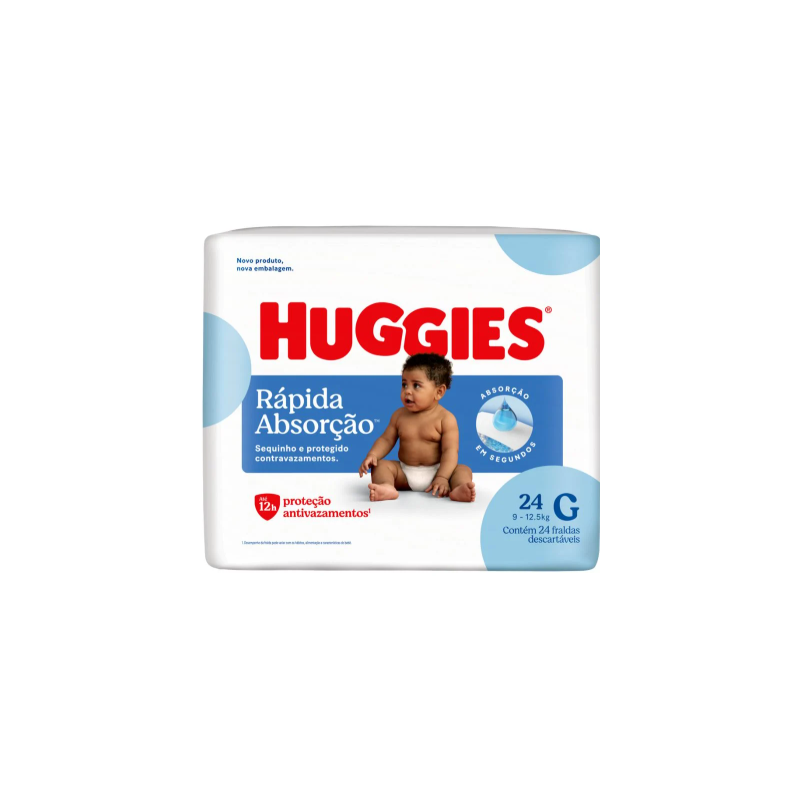 FRALDA HUGGIES TRIPLA PROT JUMBO G COM 24 UNIDADES