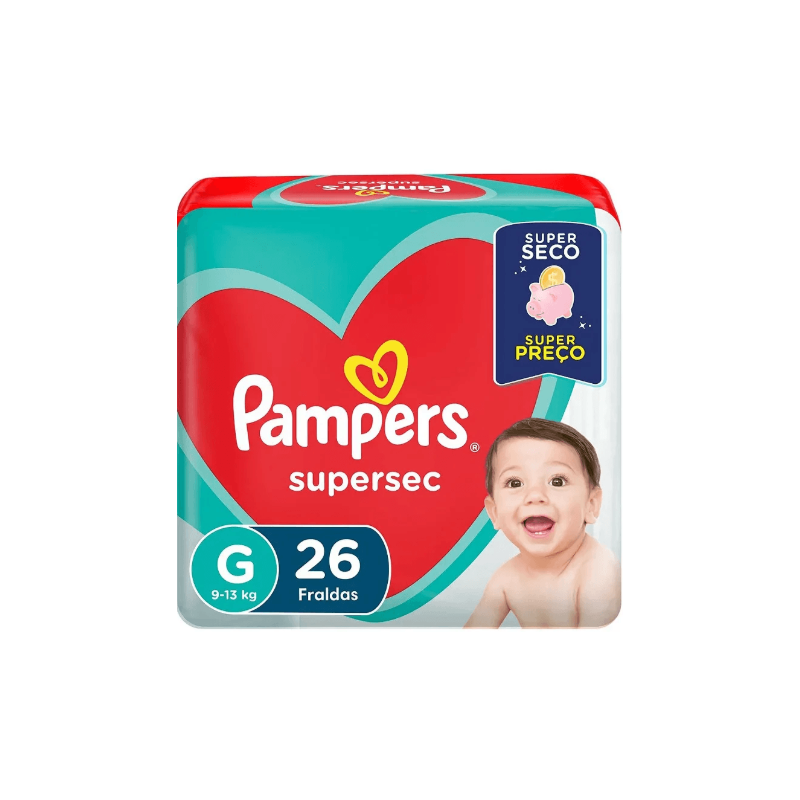 FRALDA PAMPERS SUPERSEC G 26 UNIDADES