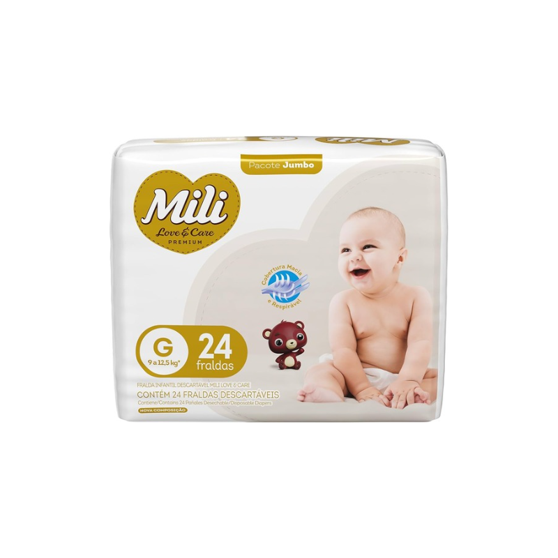 FRALDA LOVECARE JUMBO G COM 24 UNIDADES