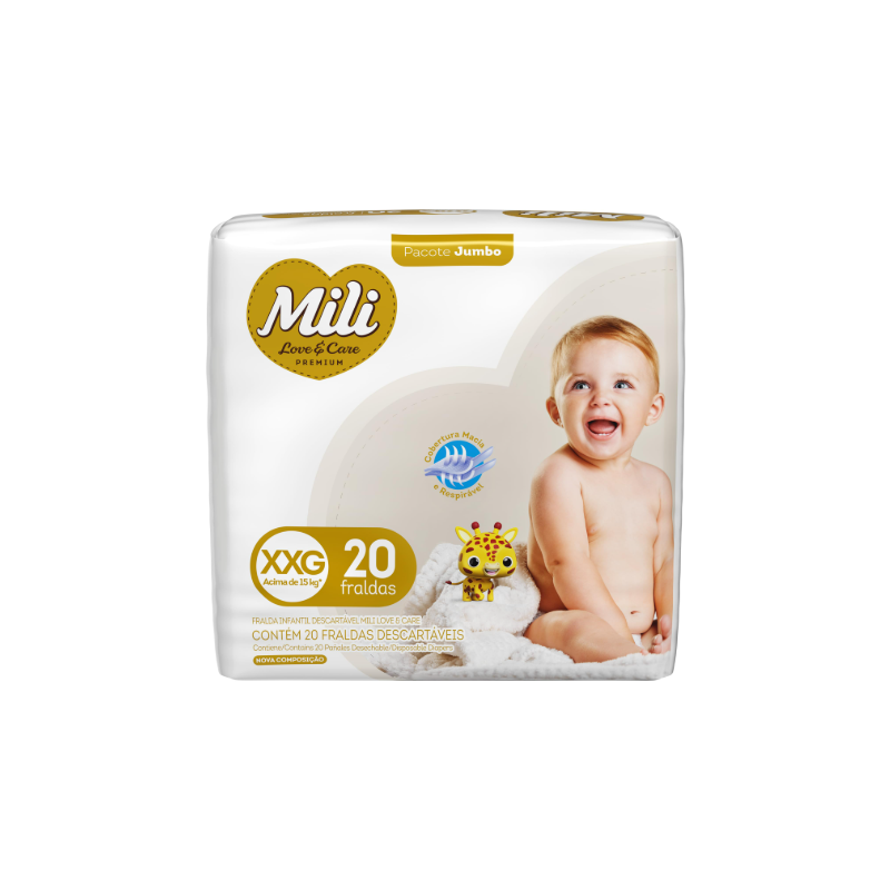 FRALDA LOVECARE JUMBO XXG COM 20 UNIDADES