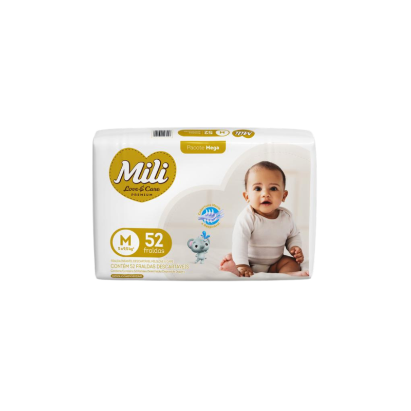 FRALDA LOVECARE MEGA M COM 52 UNIDADES